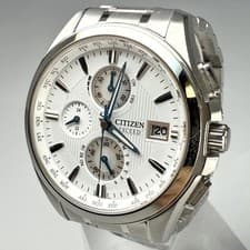 CITIZEN EXCEED H800-T020160 Eco-Drive Radio Solar Titanium Chronograph Near Mint