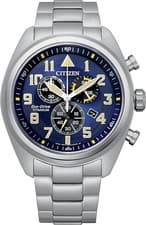 Citizen Mens watch Super Titanium ECO-Drive Chronograph blue dial AT2480-57L