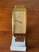 Maurice Lacroix Square Quartz Watch Unisex Gold Near Mint Condition