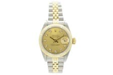 Rolex 69173 Lady-Datejust Champagne Diamond Dial 26mm with Box And Papers
