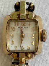 VTG Hamilton 14K Gold Art Deco Ladies Watch Running Antique 1930s - 1940s