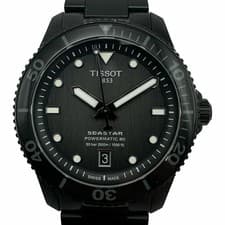 TISSOT Seastar 1000 Powermatic 80 Black Automatic Men's Watch Used