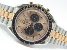 OMEGA Speedmaster moon watch Professional SS x Sedna gold Bracelet & rubber Mens