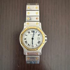 Cartier Santos Octagon Automatic Watch Stainless Steel Authentic