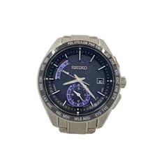 SEIKO Solar watch analog stainless steel BLK SLV SS 8B54-0BF0