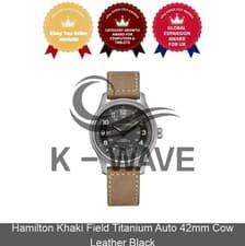Hamilton Khaki Field Titanium Auto 42mm Cow Leather Black Express