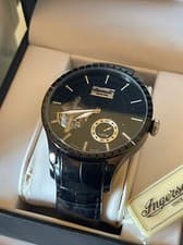 INGERSOLL CHRONOGRAPH AUTOMATIC MEN WATCH BLACK VINTAGE GERMAN DESIGN TIMEPIECE