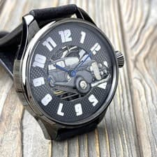 Handcrafted Marriage Watch Hand Engraved With Swiss Pocket Movement Vintage Car