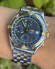Breitiling Chronomat B13050.1 Chronograph Automatic Blue Dial Gold & Steel Mens