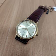 Orient Jupiter Manual Wind Watch Gold Dial Brown Leather Strap Used