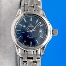 Ladies Omega Seamaster SS Steel Watch - Blue Dial - 28MM Version - 2571.81