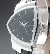 [MINT] HAMILTON Ventura H244112 Black Men's Quartz Watch From JAPAN