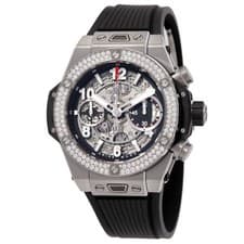 Hublot Big Bang Unico Chronograph Diamond Transparent Dial Men's Watch