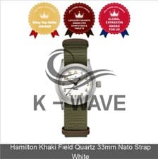 Hamilton Khaki Field Quartz 33mm Nato Strap White Express / Genuine