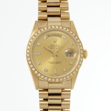 ROLEX Day date 10P diamond diamond bezel 18348A L series (manufactured aroun...