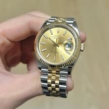 Rolex Datejust 36mm Yellow Gold Champagne Dial Watch Official