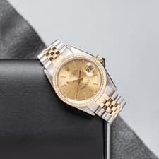 Rolex Date 15223 Gold and Silver Jubilee Bracelet with Gold Bezel