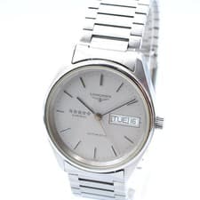 LONGINES L7.634.4 Admiral Date Silver Belt Men's Watch w-10132