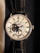 Orient Star Mechanical Open Heart Sun Moon Hand Winding Watch Timepiece