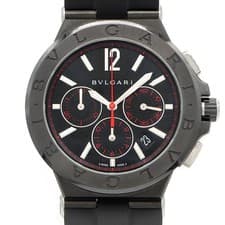 BVLGARI Diagono Chronograph DG42SCCH Date Black SS Stainless Steel Men Automatic