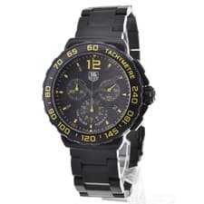 TAG HEUER Formula 1 CAU111E Chronograph Date Quartz Mens Wristwatch Black Yellow