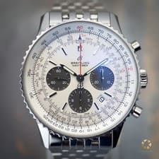 Breitling Navitimer B01 Chronograph 43 Panda AB0121211G1A1 White Dial Full Set