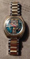 1974 Bulova Accutron Spaceview N4 Tuning Fork Watch Gold Electroplate Running