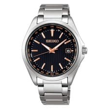 Seiko Selection SBTM293 Titanium Solar Radio World Time Watch Black Rose Gold JP