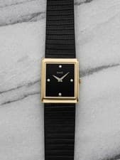 Vintage 1976 Piaget Protocole 18K Yellow Gold Onyx Diamond Dial Manual