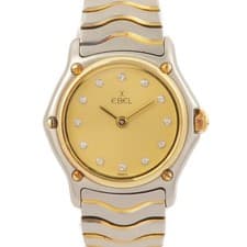 EBEL Sport Classic Quartz Watch 1057901 18K Yellow Gold Stainless Steel Gold