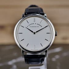 A. Lange & Sohne Saxonia 211.026 Ultra Thin 40mm 18kt White Gold Manual Wind B&P