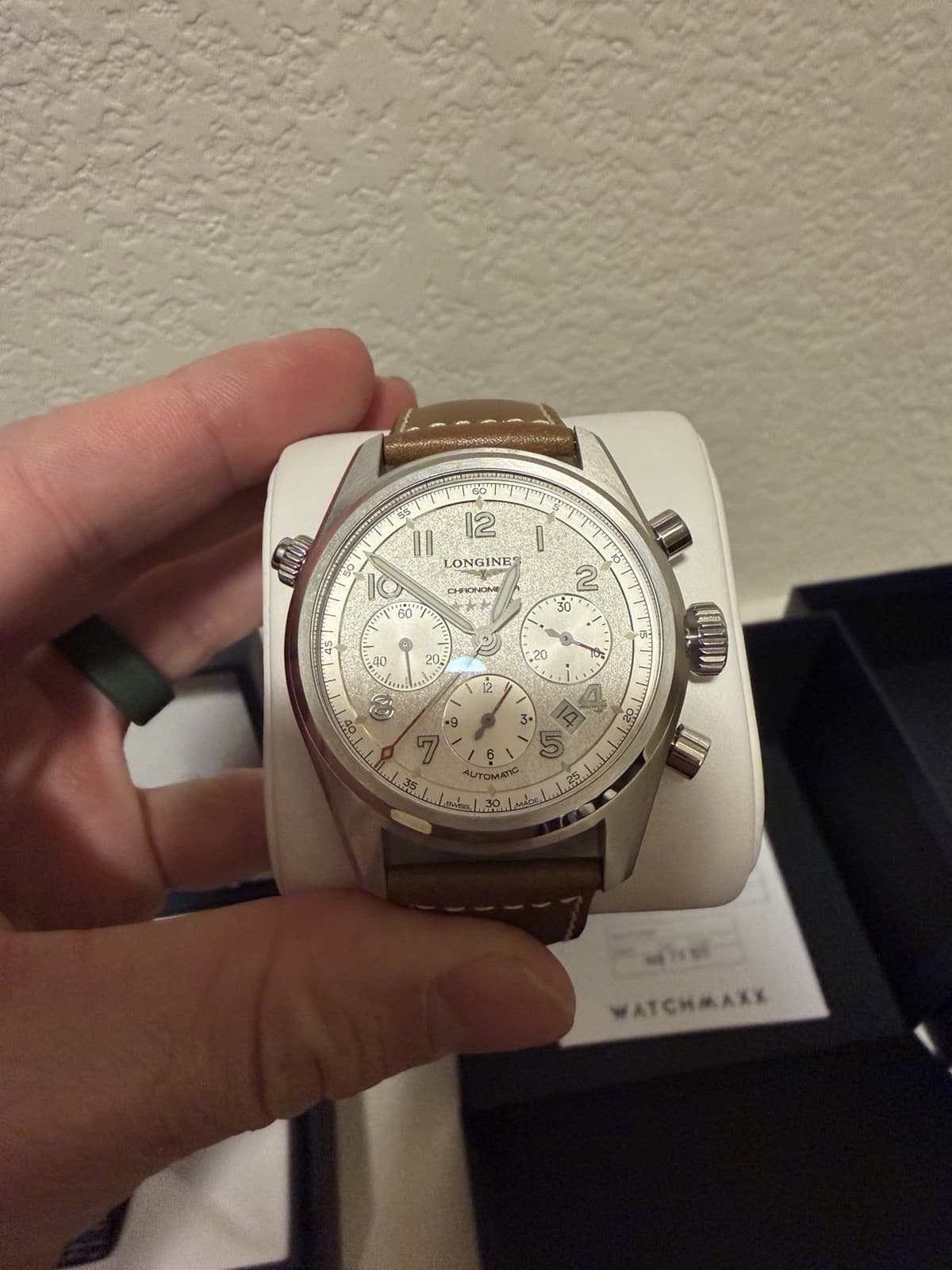 Longines Spirit Automatic Chronograph COSC Brown Leather Men Watch L3.820.4.73.2