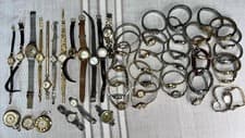 49 PC VTG WATCH LOT RUNNING Bulova Elgin Wittnauer Swiss Gruen Gold Fill Estate