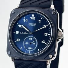 Seiko SilverWave Square Watch Model 2628-0040 Black Stainless Steel