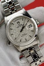 Tudor Prince Date + Day Stainless #76200 Silver Linen Dial Automatic 36mm