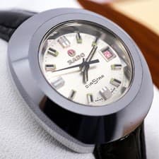 RADO DiaStar Silver Dial Automatic Black Band Women Watch Used Working #79