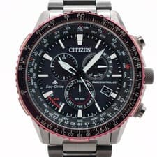 Citizen Promaster Sky Eco Drive Watch CB5009-55E Black Wine Red Bezel