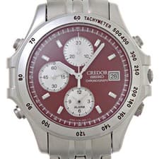 Seiko Credor Pacificique Men’s Watch GCLE991 41mm Stainless Steel Red Wine Dial