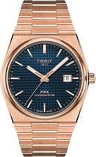 TISSOT PRX POWERMATIC 80 40MM MEN'S ROSE GOLD/BLUE WATCH T1374073304100