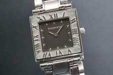 [Exc+5] Tiffany & Co. Atlas Gent Square black Dial Quartz Ladies Watch JAPAN