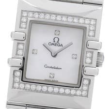 OMEGA 1528.36 Constellation Carre Quadra Quartz Ladies Watch From Japan G0419