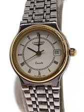 LONGINES Quartz Watch White Dial Stainless Classic Near Mint JAPAN