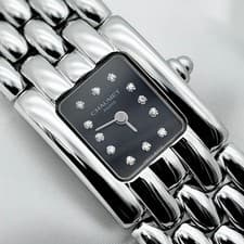 Chaumet Khesis 12P Diamond Quartz Watch Black Dial 17mm