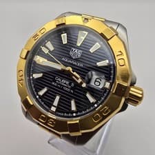 TAG HEUER AQUARACER MENS WATCH WBD2120 2-TONE SWISS AUTOMATIC WITH BOX & PAPERS.