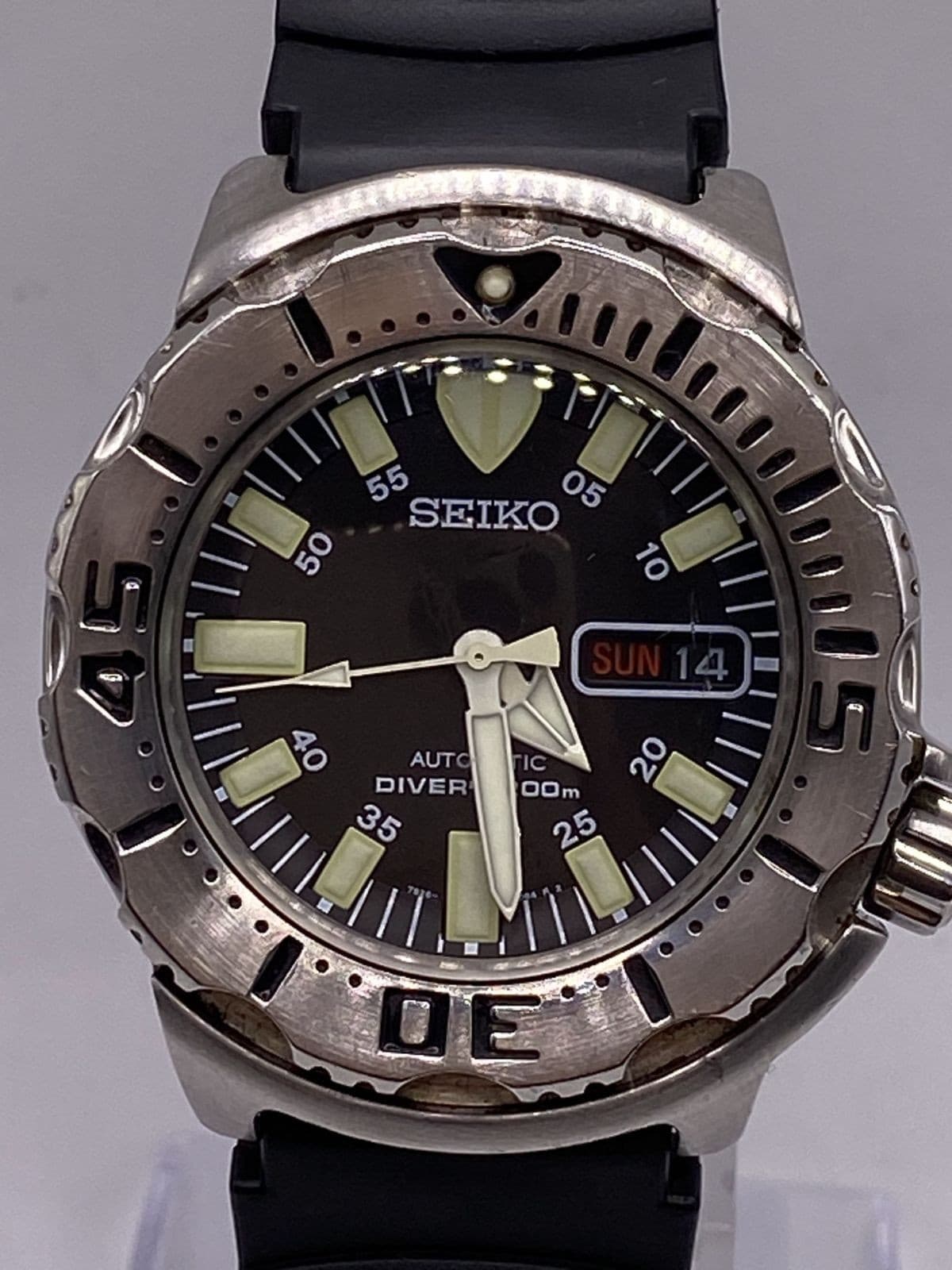 Seiko 7S26-0350 Black Monster Diver Watch 200m Automatic Used