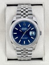 NEW OLD STOCK 2023 Rolex Datejust 41mm 126300 Stainless Steel Jubilee Blue Dial