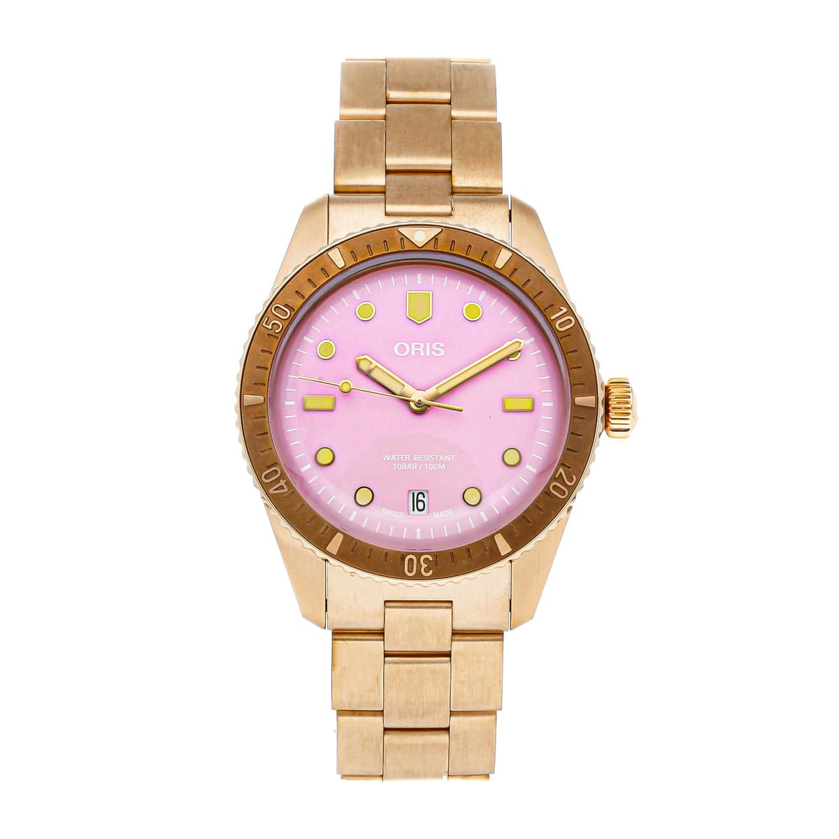 Oris Divers Sixty-Five Bronze Auto 38mm Pink Watch 01 733 7771 3158-07 8 19 15
