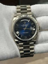 Rolex Day-Date 228239 President 2025 Complete 18k WG Blue Dial Men's Watch 40mm