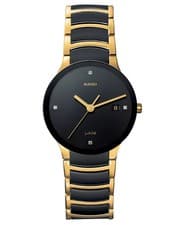 Rado Centrix SWISS Quartz Ceramic Two Tone Black Dial Men's Watch R30929712