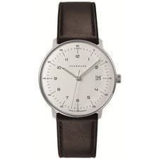 JUNGHANS Max Bill 041/4461.02 Quartz sapphire glass Leather Men's watch 38mm New